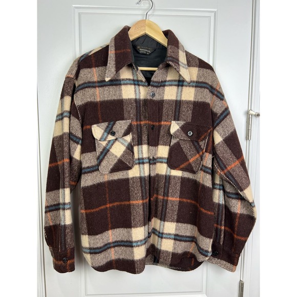 Towncraft Other - Vintage JCPenny Wool Flannel Button Up Jacket Fleece Plaid X-Large 70s Shacket